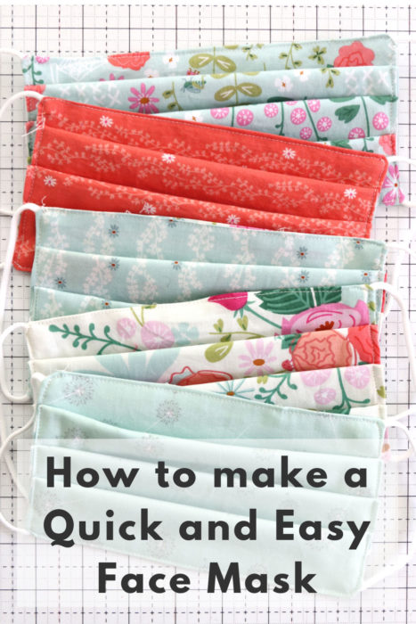 Quick and Easy DIY Fabric Face Mask tutorial featured by top US quilting blogger, Diary of a Quilter.