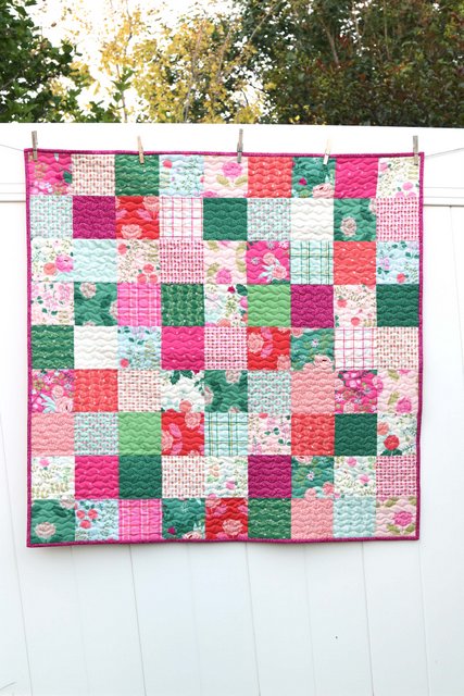 How to Make a Patchwork Baby Quilt with Precuts, a tutorial featured by top US quilting blogger, Diary of a Quilter