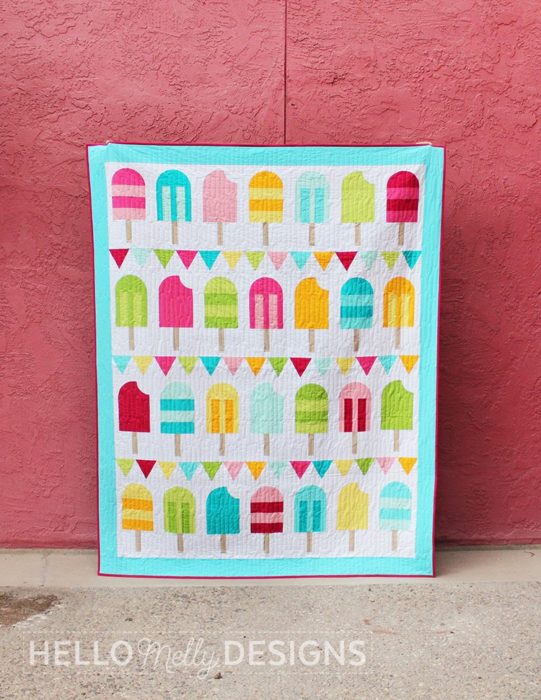 Ideas for Summer-Themed Sewing projects: Popsicle Parade Quilt by Hello Melly Designs