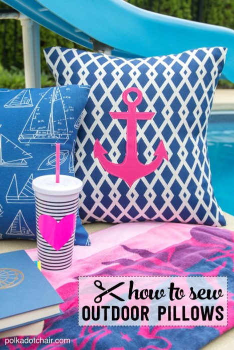 How to sew Outdoor Pillows - tutorial by Melissa of Polkadot Chair