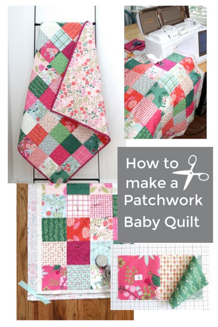 How to Make a Patchwork Baby Quilt with Precuts, a tutorial featured by top US quilting blogger, Diary of a Quilter