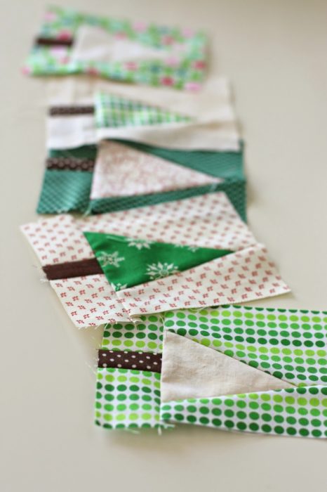 Mini improv tree quilt block tutorial