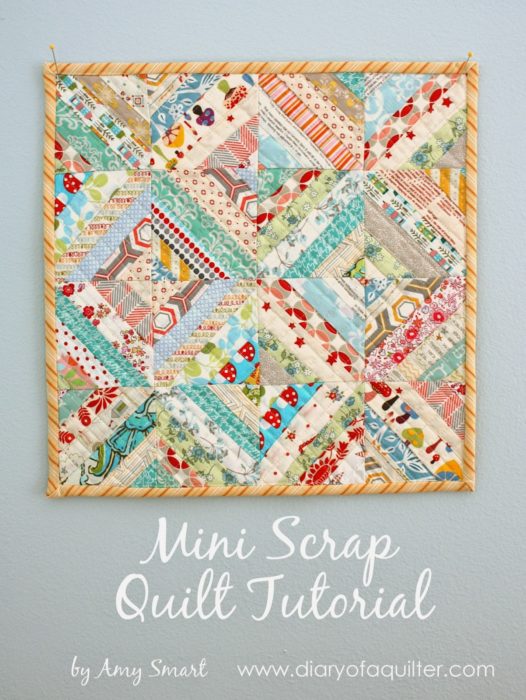 Mini Quilt Tutorial by Amy Smart for using your fabric scraps