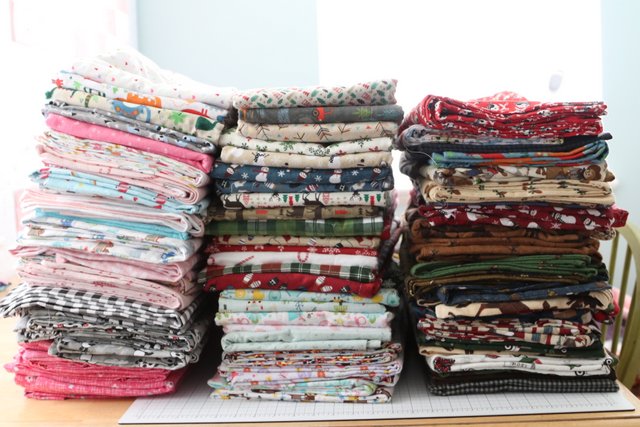 Stack of Flannel Blankets for Charity