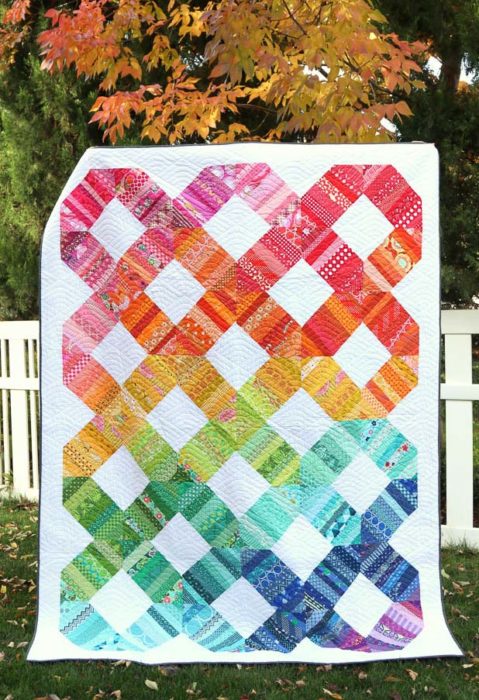 Scrap Quilt Pattern idea - Rainbow Connection quilt by Amy Smart of Diary of a Quilter