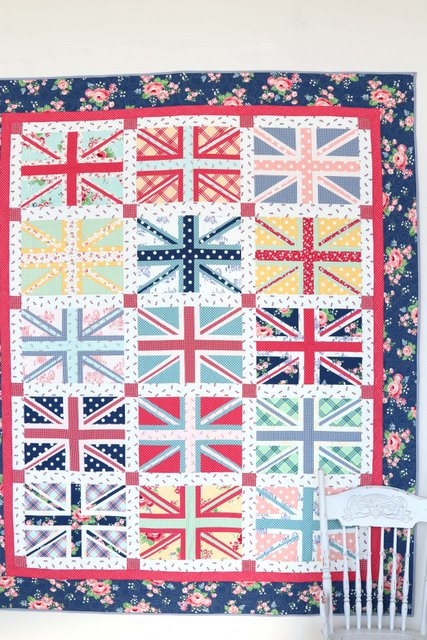 Regent Street Union Jack quilt pattern by Amy Smart featuring Notting Hill fabric collection