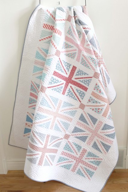 Low Volume Union Jack quilt pattern made by Amy Smart