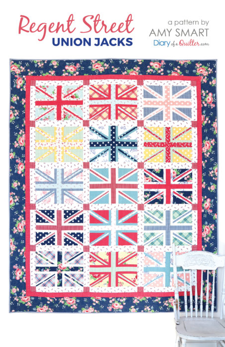 Regent Street - Union Jacks Quilt Pattern by Amy Smart featuring Notting Hill Fabric collection