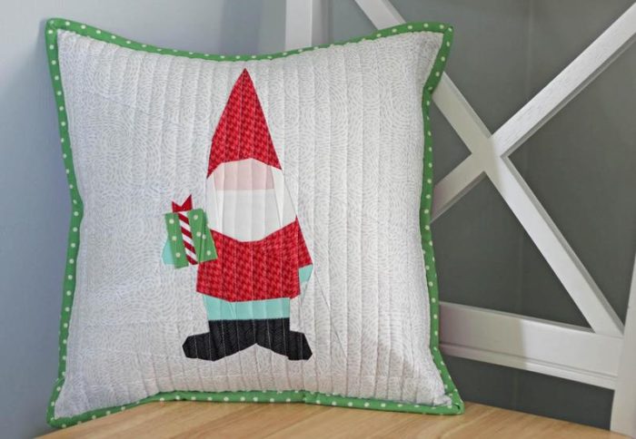 Foundation Paper-pieced gnome quilt block pattern by Center Street Designs