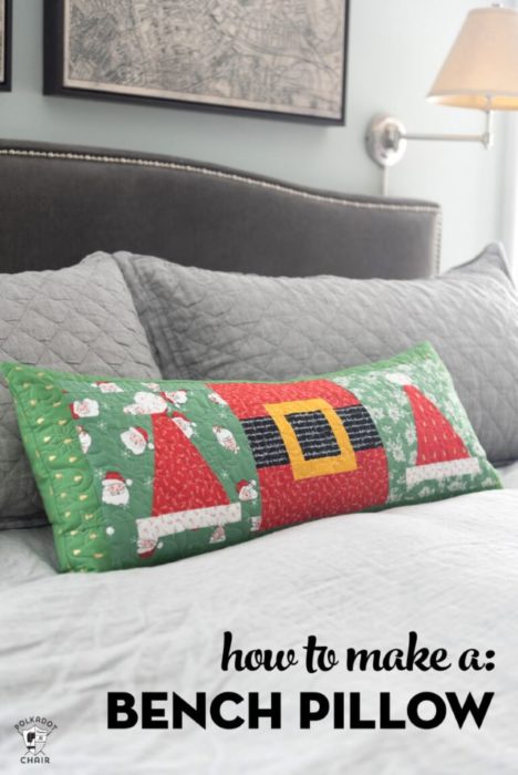 Bench Pillow made from leftover quilt blocks