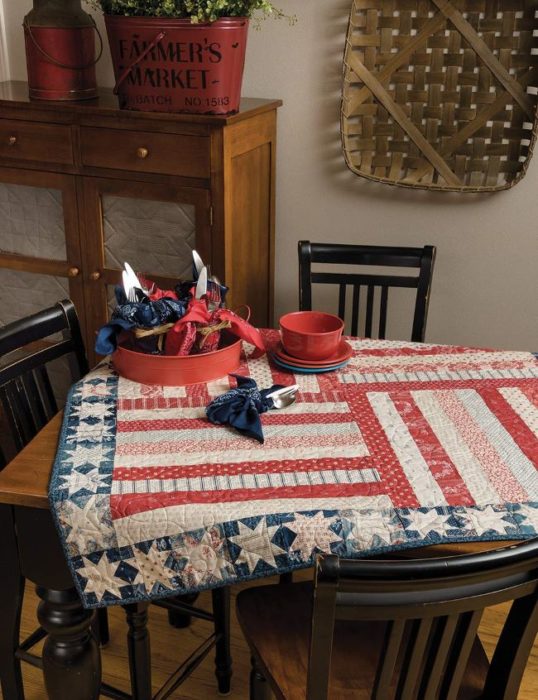 Steadfast patriotic Stars and Stripes quilt in Jessica Dayon's Seasons of Taste pattern book