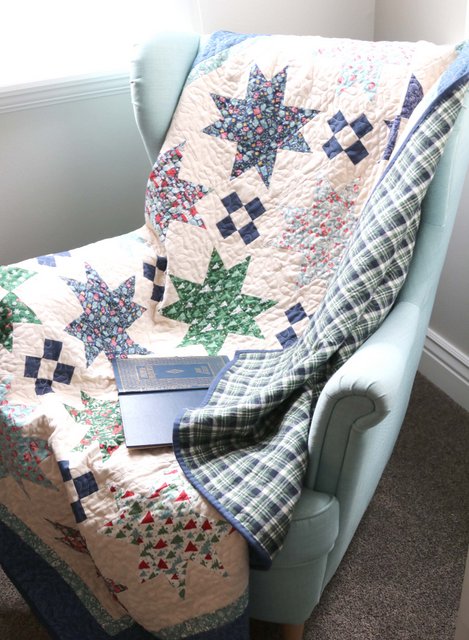 A cozy winter quilt using Liberty of London and plaid flannel by Amy Smart