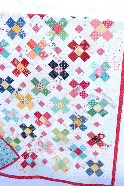 Scrap Quilt - Nine Patch block - Pattern by Amy Smart - perfect for fussy-cut squares