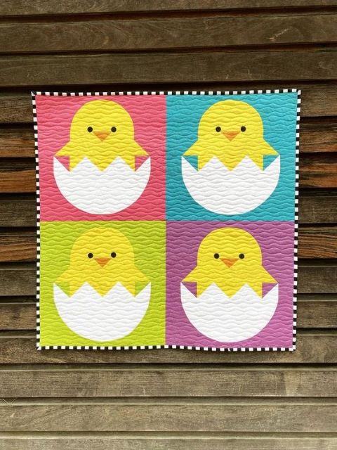 Chickadee Easter Quilt Block from Corrinne Sovey