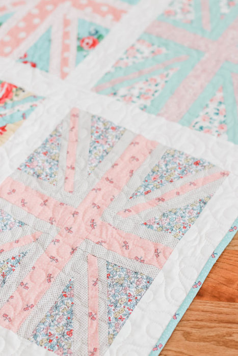 Union Jack baby quilt made by Amy Smart with Liberty fabric 