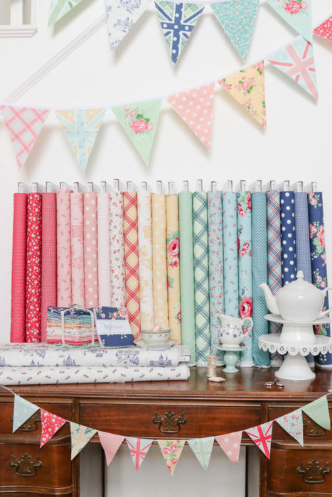 Notting Hill fabric collection by Amy Smart for Riley Blake Designs- featuring Union Jack bunting panels