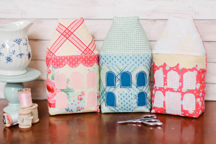 Little Village row houses - pattern by Ameroonie Designs featuring Notting Hill fabric