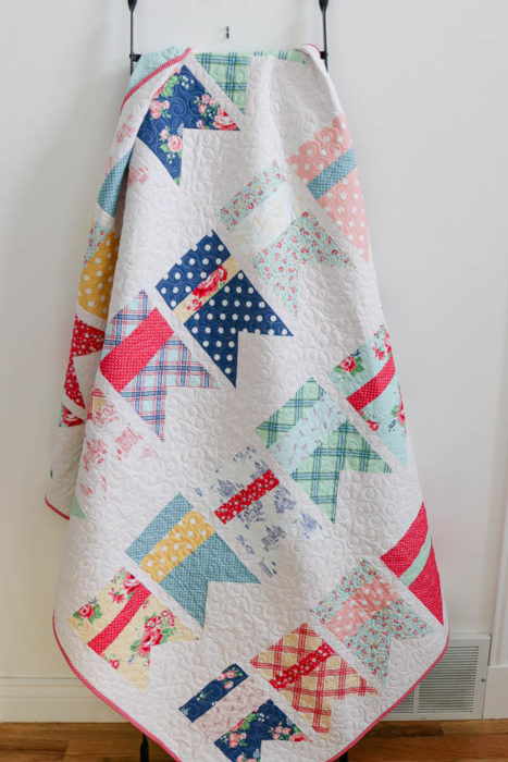 Summer Bunting Quilt pattern by Amy Smart made with Notting Hill fabric collection
