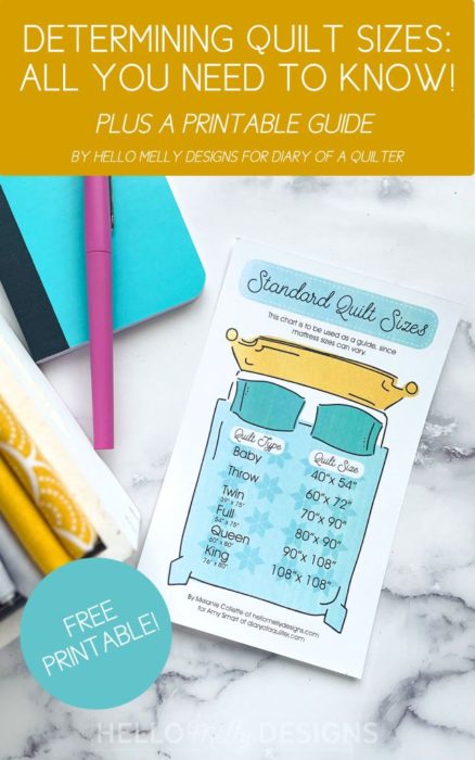 Free Printable Quilt Size Guide Guest Post