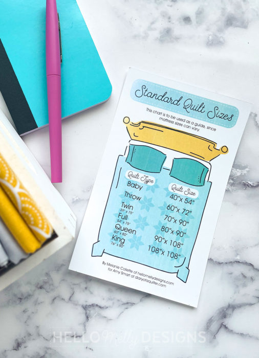 Free Printable Bed and Quilt Size Chart