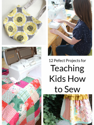 12 Easy Sewing Projects for Kids & Beginners featured by top US sewing blogger, Diary of a Quilter