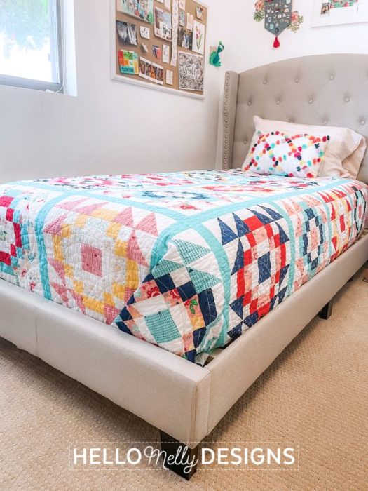 Gleeful Twin Size Quilt pattern by Hello Melly Designs