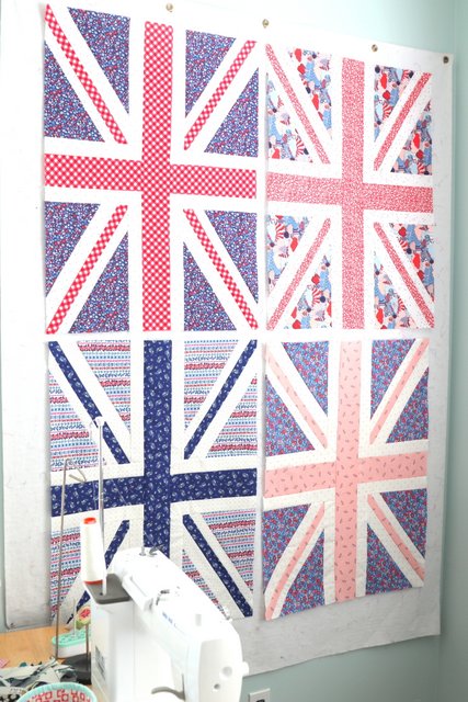 Giant Union JJack Quilt blocks using Liberty of London