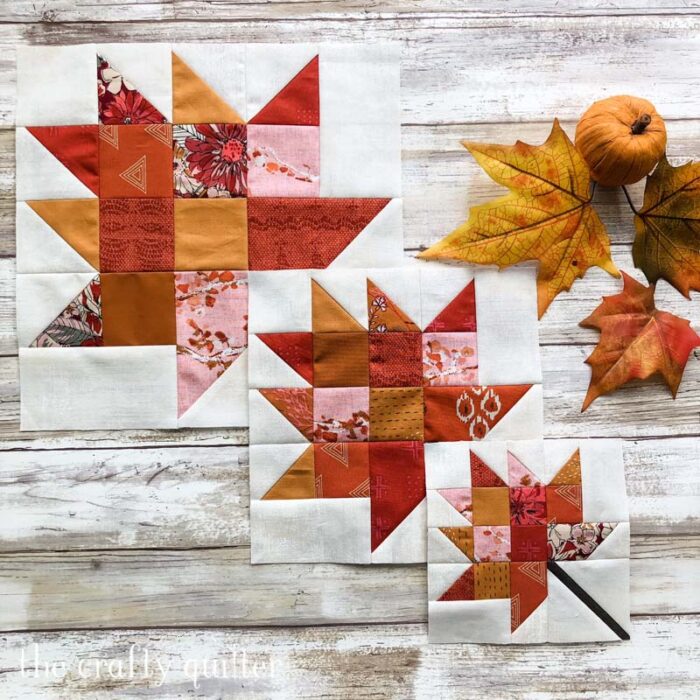 Free Scrappy Leaf Quilt Block by the Crafty Quilter