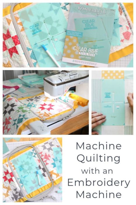 Machine Quilting all over designs with an Embroidery Machine and Clear Blue Tiles from Kimberbell Designs