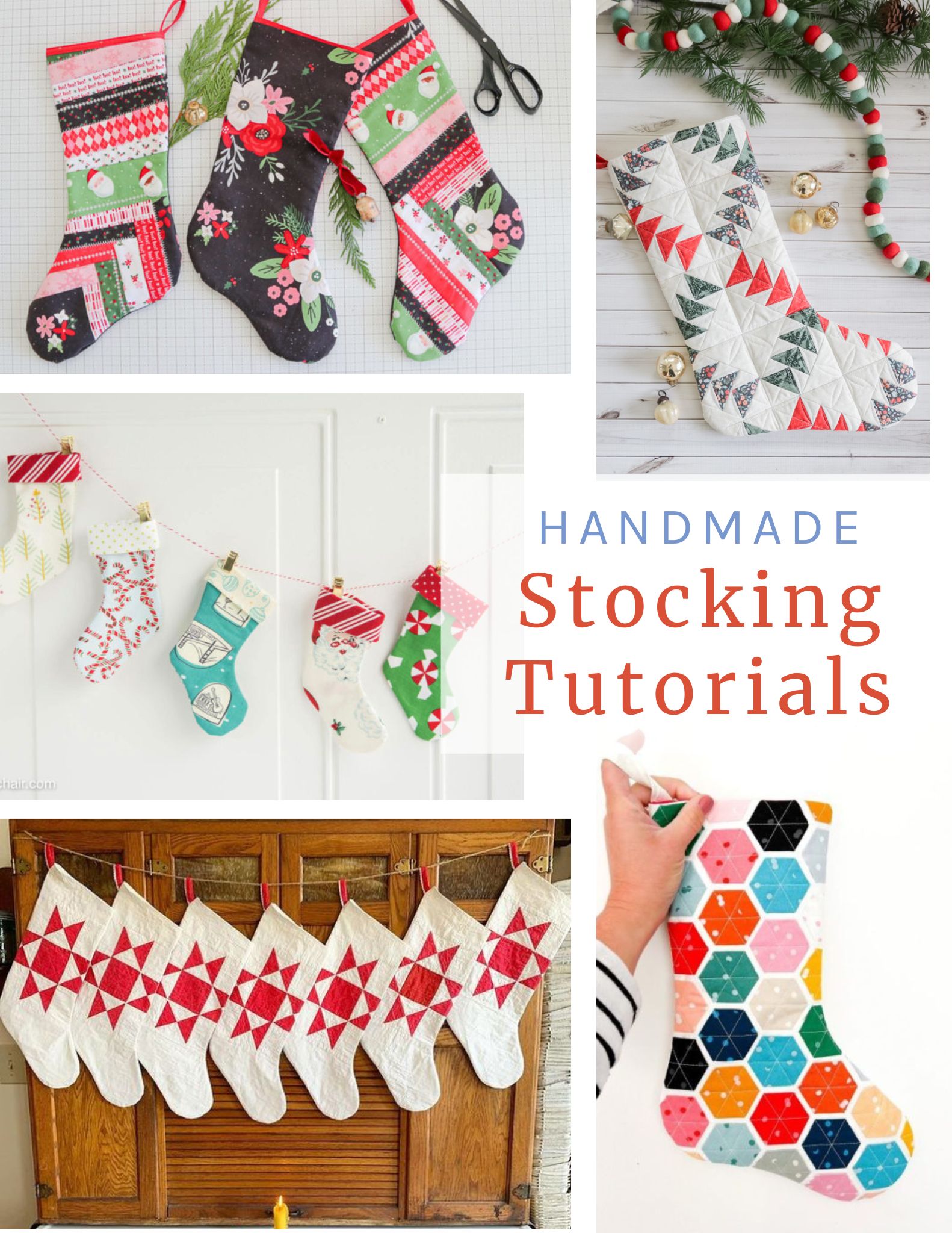 Tutorials to make your own Christmas Stocking using a variety of materials: quilts, felt and repurposing wool.