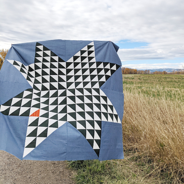 Fresh Modern take on a Half Square Triangle Star quilt - free pattern