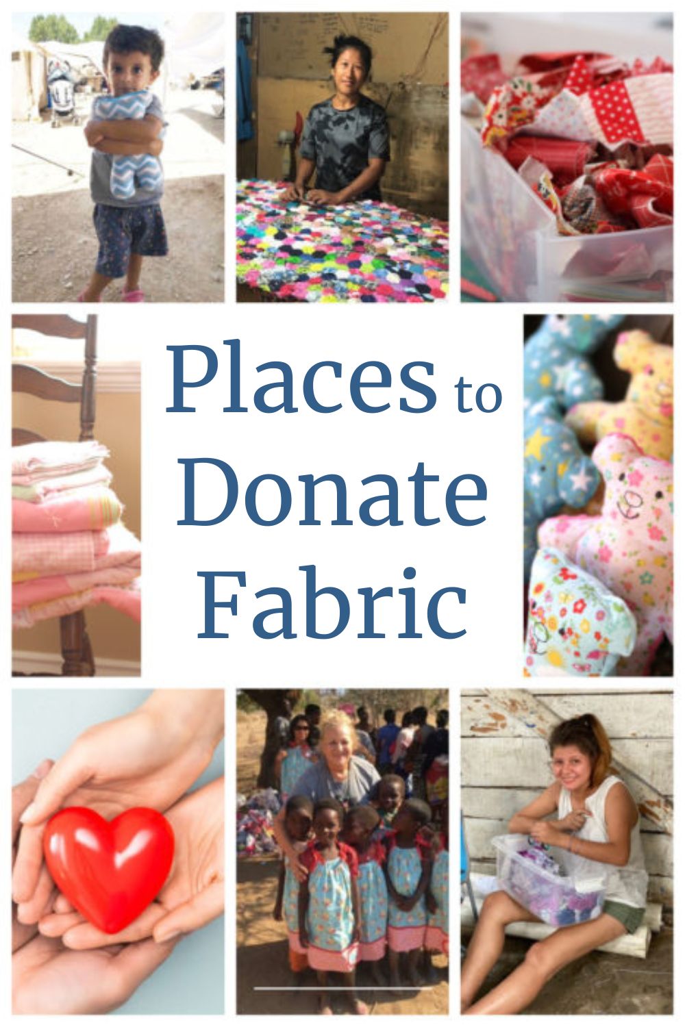 Charities in need of fabric, thread, and batting donations.