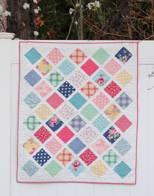 Lattice Baby Quilt Perfect for using 5 Charm Squares Diary of a Quilter a quilt blog