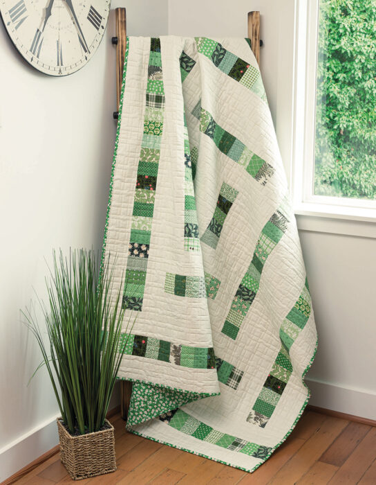 Green Patchwork Quilt from Quilt the Rainbow book