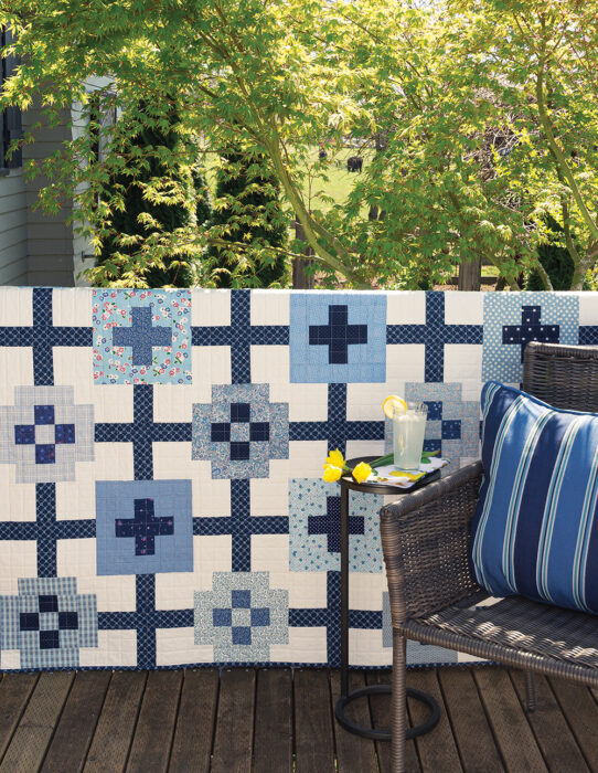 Monochromatic Blue quilt Patchwork Plaid from Quilt the Rainbow