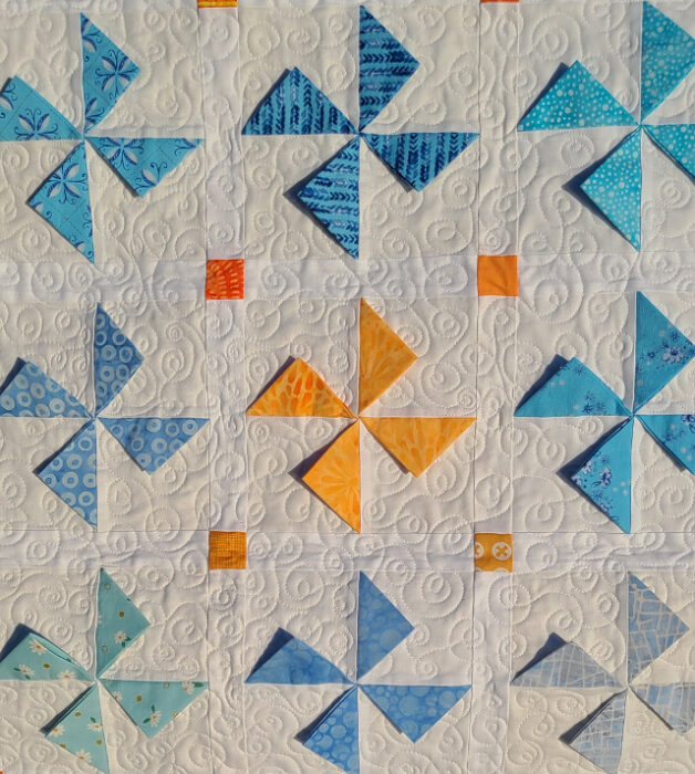 Flying Geese Prairie Points 3D quilt tutorial