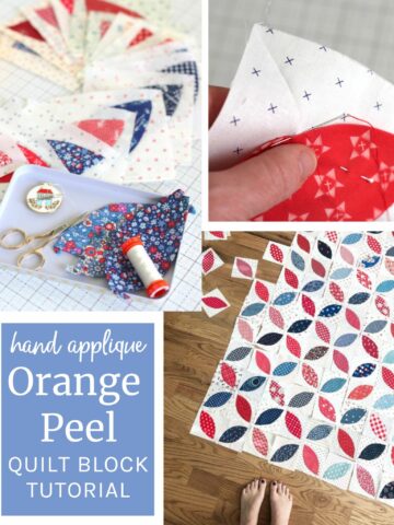 Hand Applique traditional Orange Peel quilt blocks how to tutorial