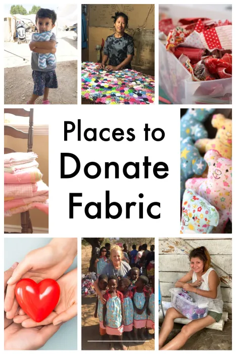 List of charities in need of fabric donations.