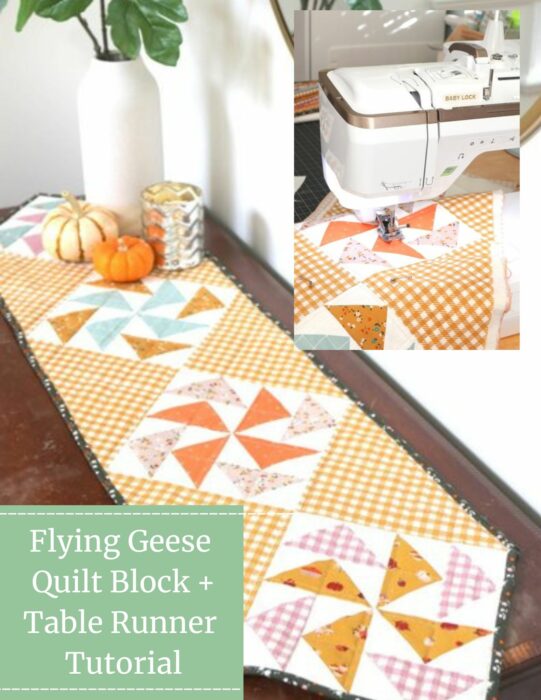 Flying Geese free quilt block and table runner tutorial - perfect for fall entertaining