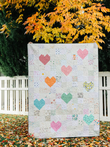 Scrappy Patchwork Heart Quilt