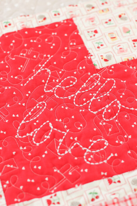 Hello Love text machine embroidery
