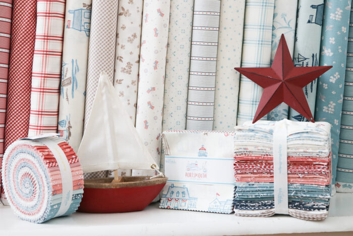 Red, White, and Blue nautical Portsmouth Fabric collection from Amy Smart and Riley Blake Designs.