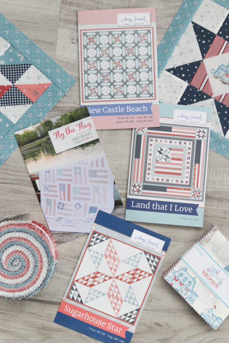 Quilt Patterns by Amy Smart of Diary of a Quilter - featuring the Portsmouth fabric collection for Riley Blake Designs.