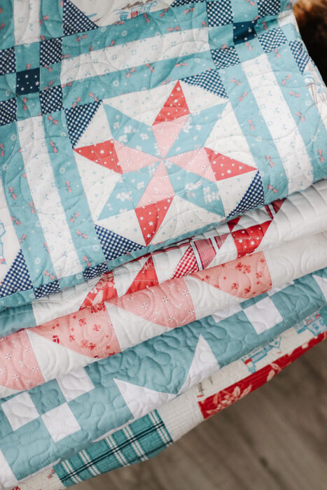 Quilts made by Amy Smart of Diary of a Quilter using the Portsmouth fabric collection.