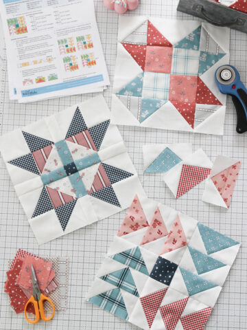 Red White and Blue Quilt blocks - free patterns from Riley Blake Designs