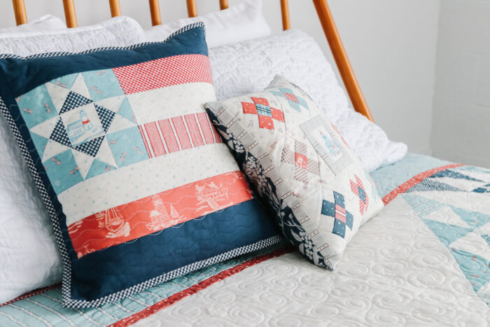Red, White, and Blue quilted pillows