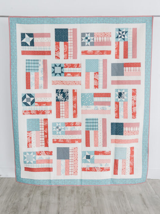 Fly the Flag quilt pattern by Amy Smart featuring Portsmouth Fabric for Riley Blake Designs. 
