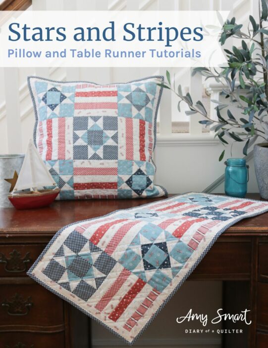 Stars and Stripes Pillow and Table Runner tutorials - by Amy Smart of Diary of a Quilter.