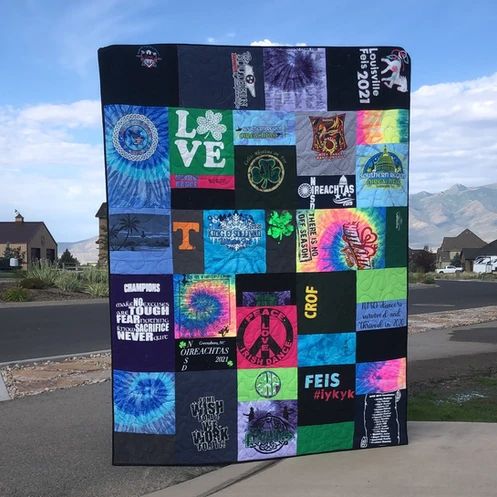 T-shirt quilt by Lacie Messerly of Messy Quilts