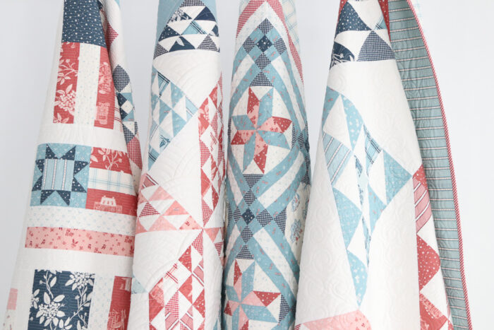Beachy, vintage-inspired quilts by Amy Smart featuring the Portsmouth fabric collection.